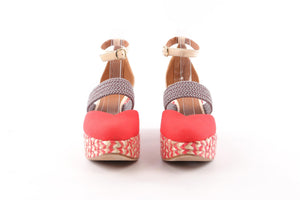 MALONE SOULIERS RED CANVAS WEDGES EU 40 UK 7 US 10