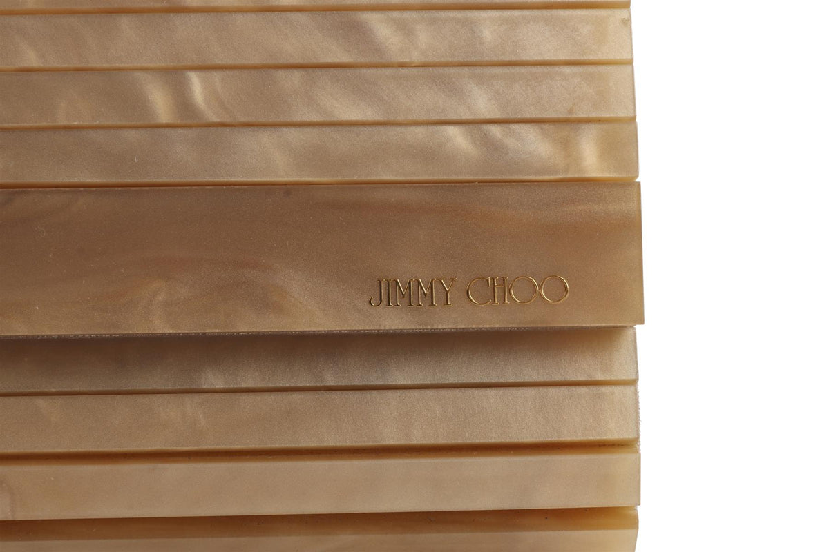 JIMMY CHOO GOLD ACETATE CLUTCH