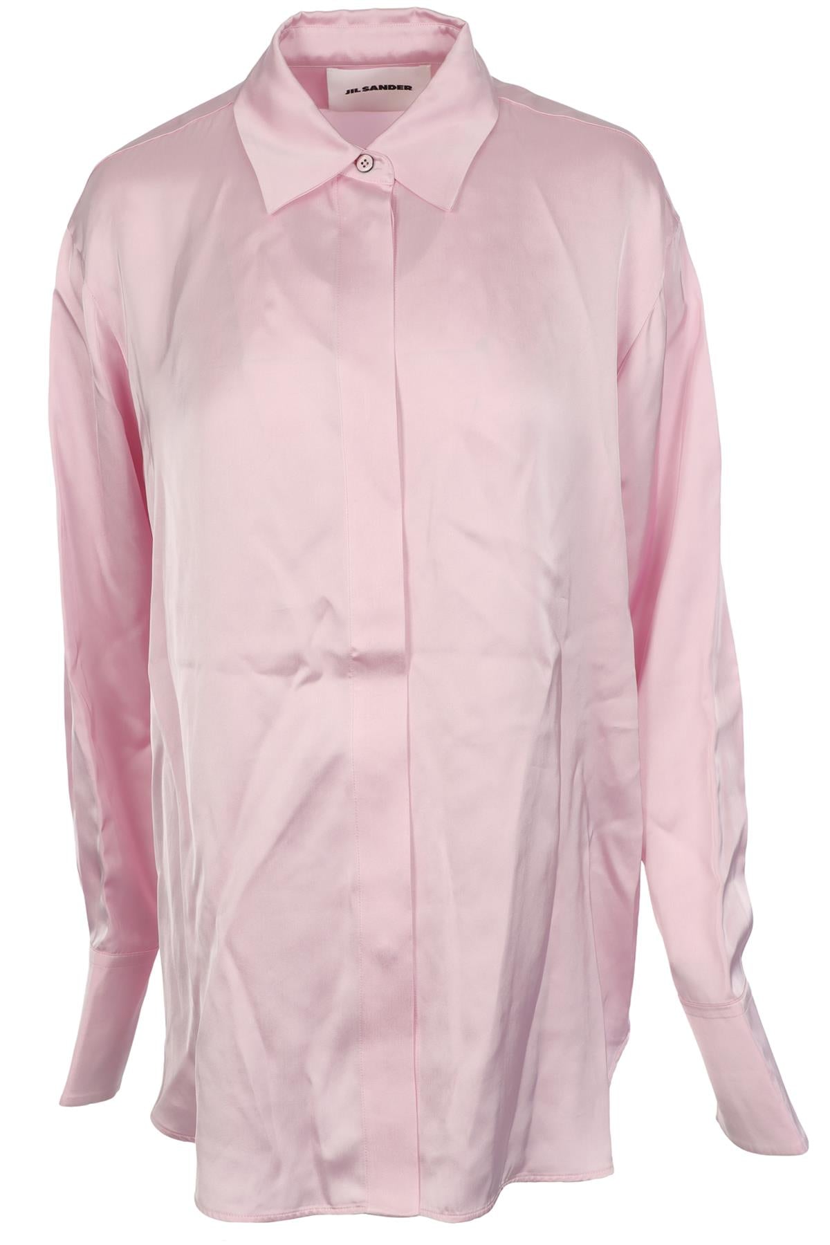 JIL SANDER PINK SATIN SHIRT FR 36 UK 8