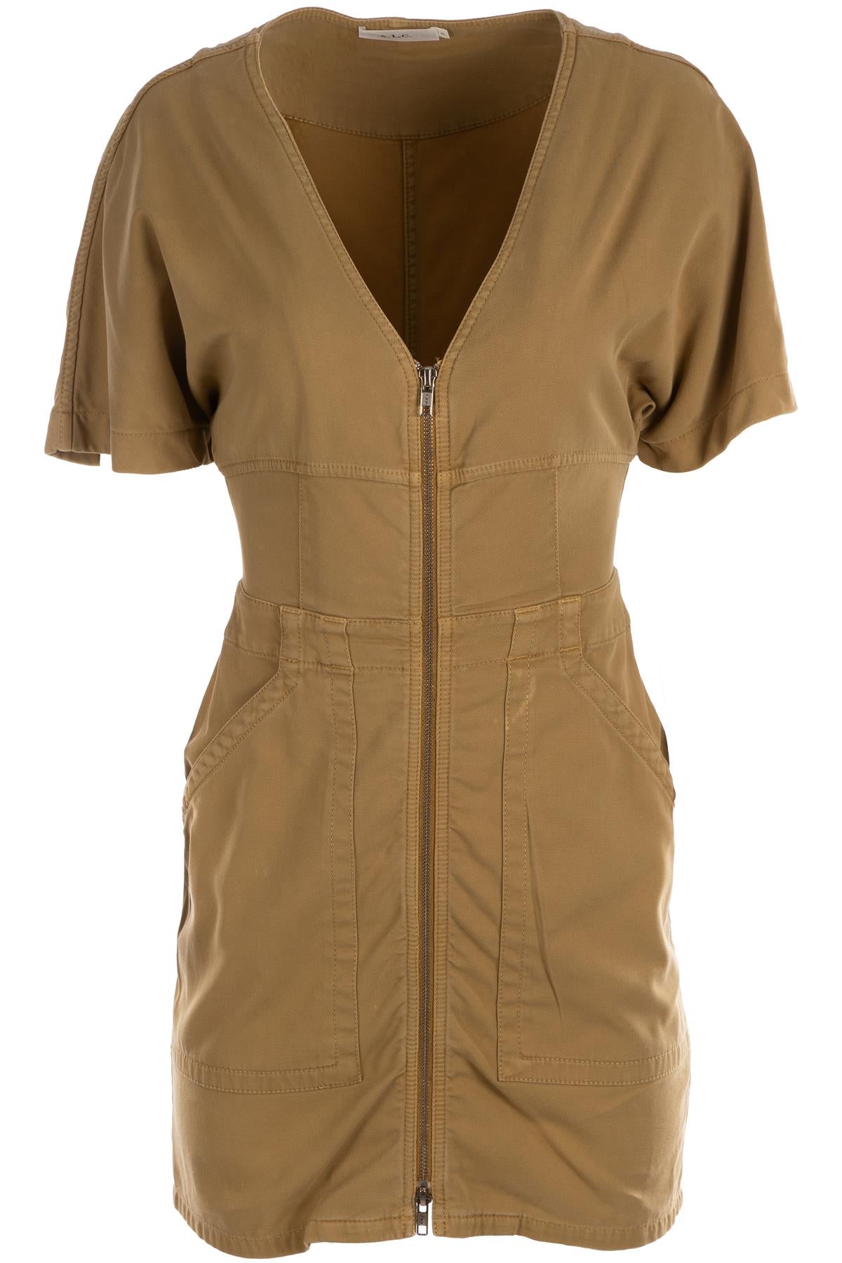 A.L.C. Green Cotton Mini Dress US 0 UK 4