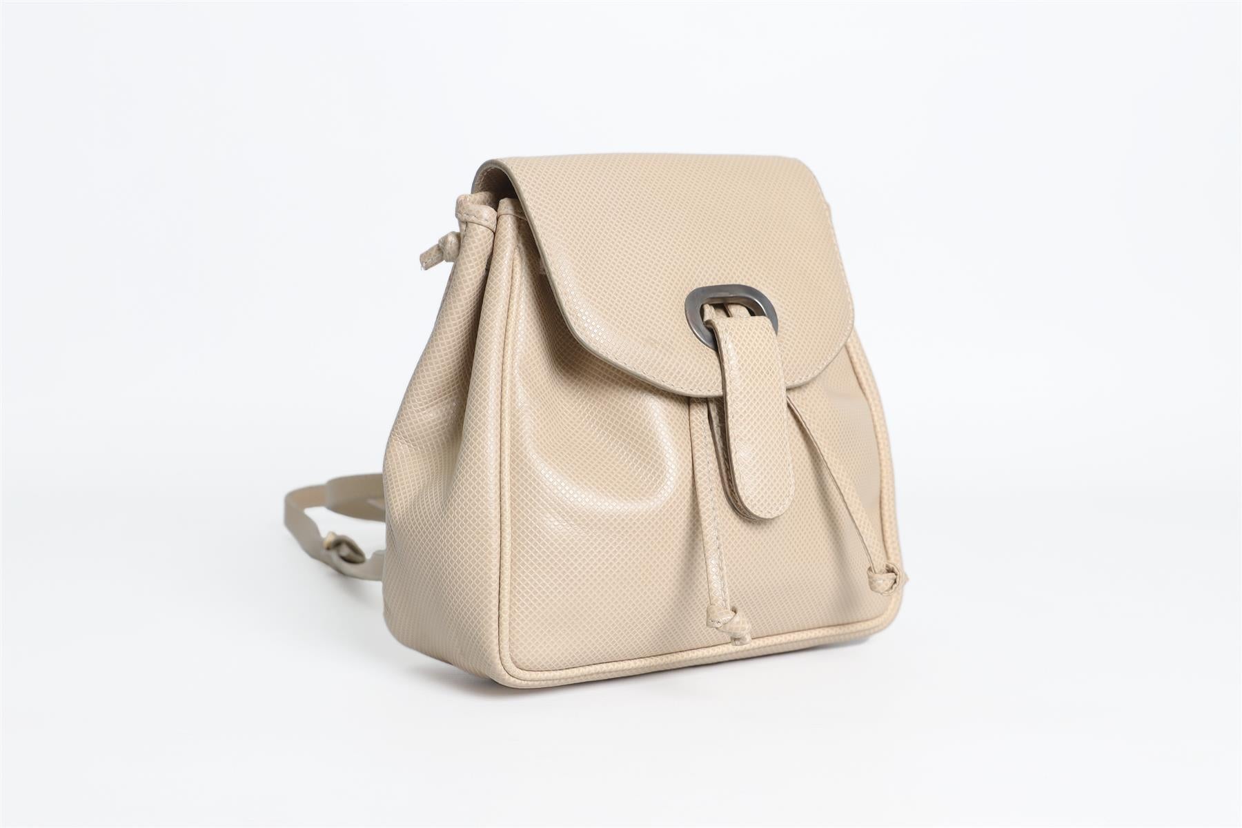 BOTTEGA VENETA BEIGE VINTAGE LEATHER BACKPACK