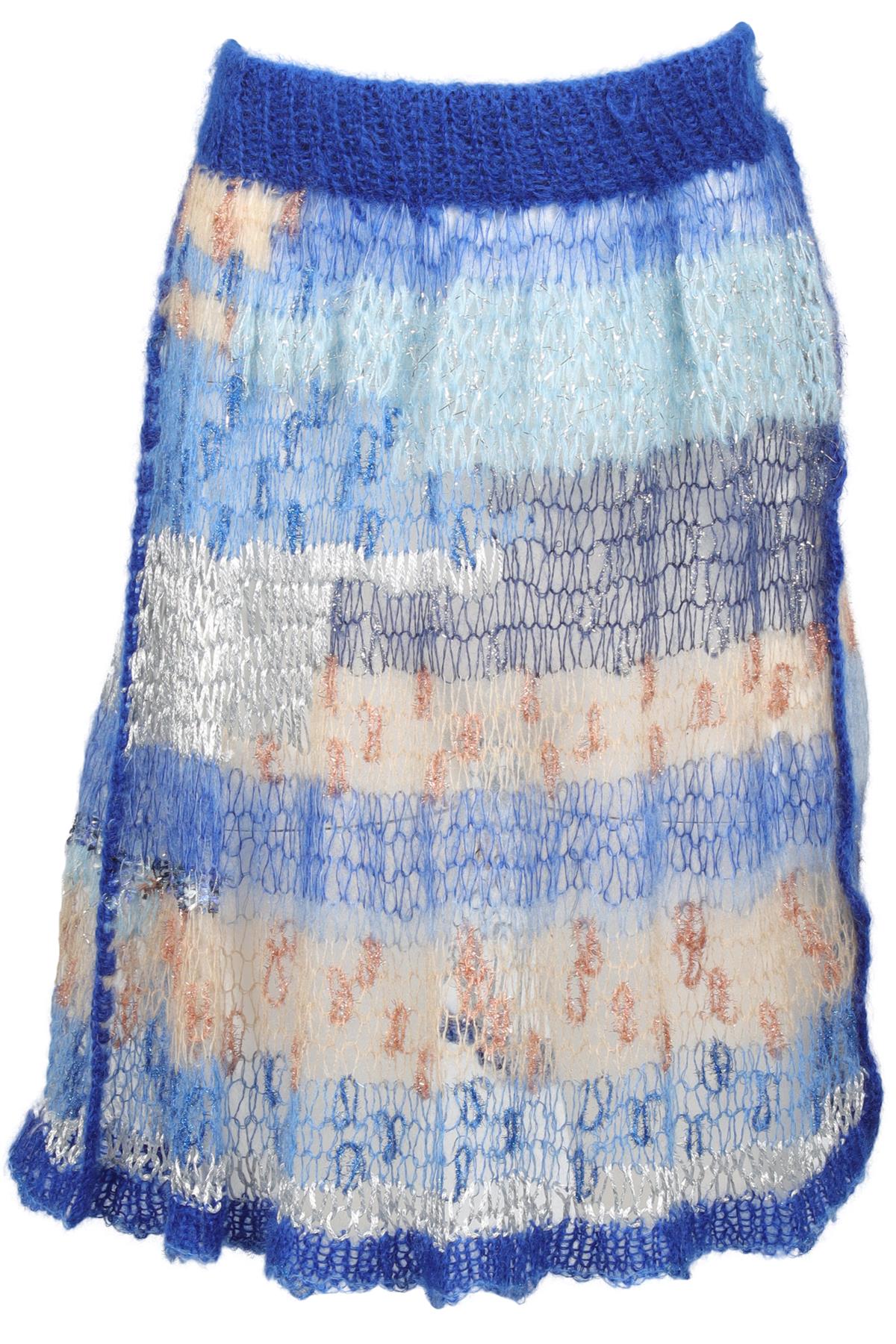 RODARTE BLUE WOOL BLEND SKIRT XSMALL - SMALL
