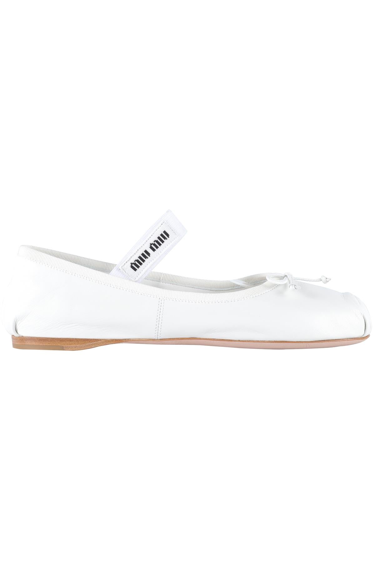 MIU MIU WHITE LEATHER BALLET FLATS EU 38 UK 5 US 8