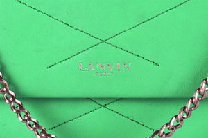 LANVIN GREEN SUGAR WALLET ON CHAIN LEATHER SHOULDER BAG