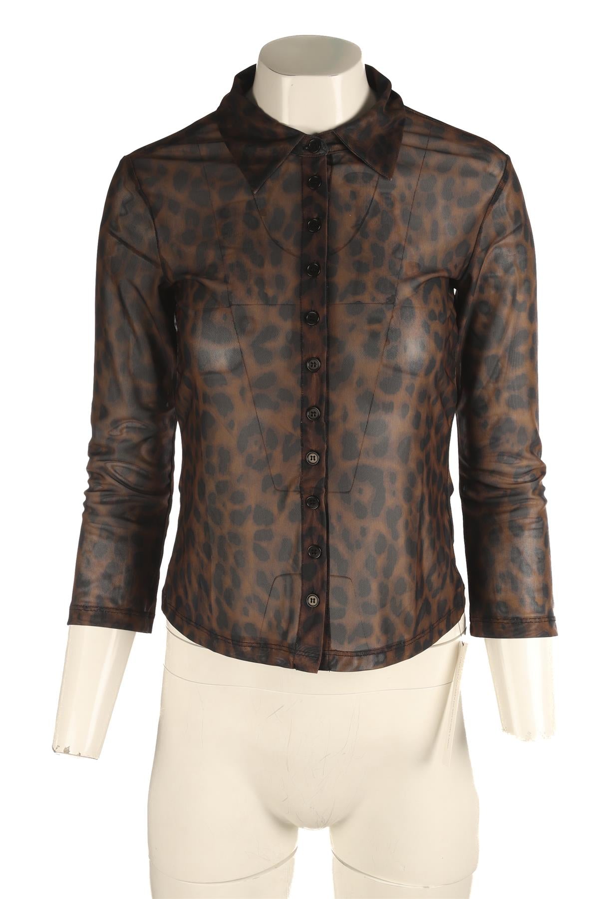 REFORMATION BROWN MESH SHIRT SMALL