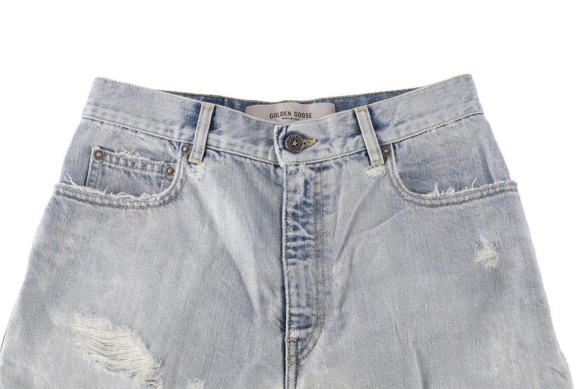 GOLDEN GOOSE DELUXE BRAND BLUE DENIM SHORTS W27 UK 8-10