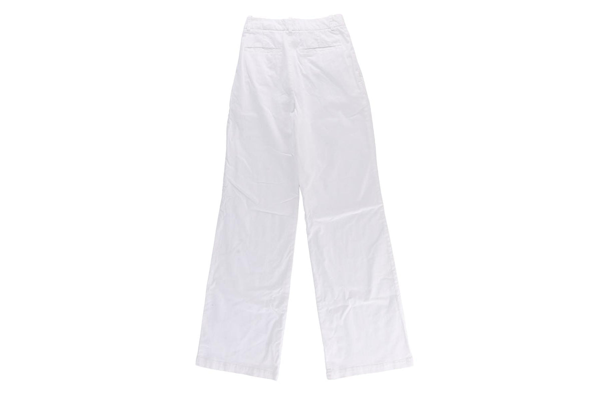 NILI LOTAN WHITE COTTON WIDE LEG PANTS US 0 UK 4