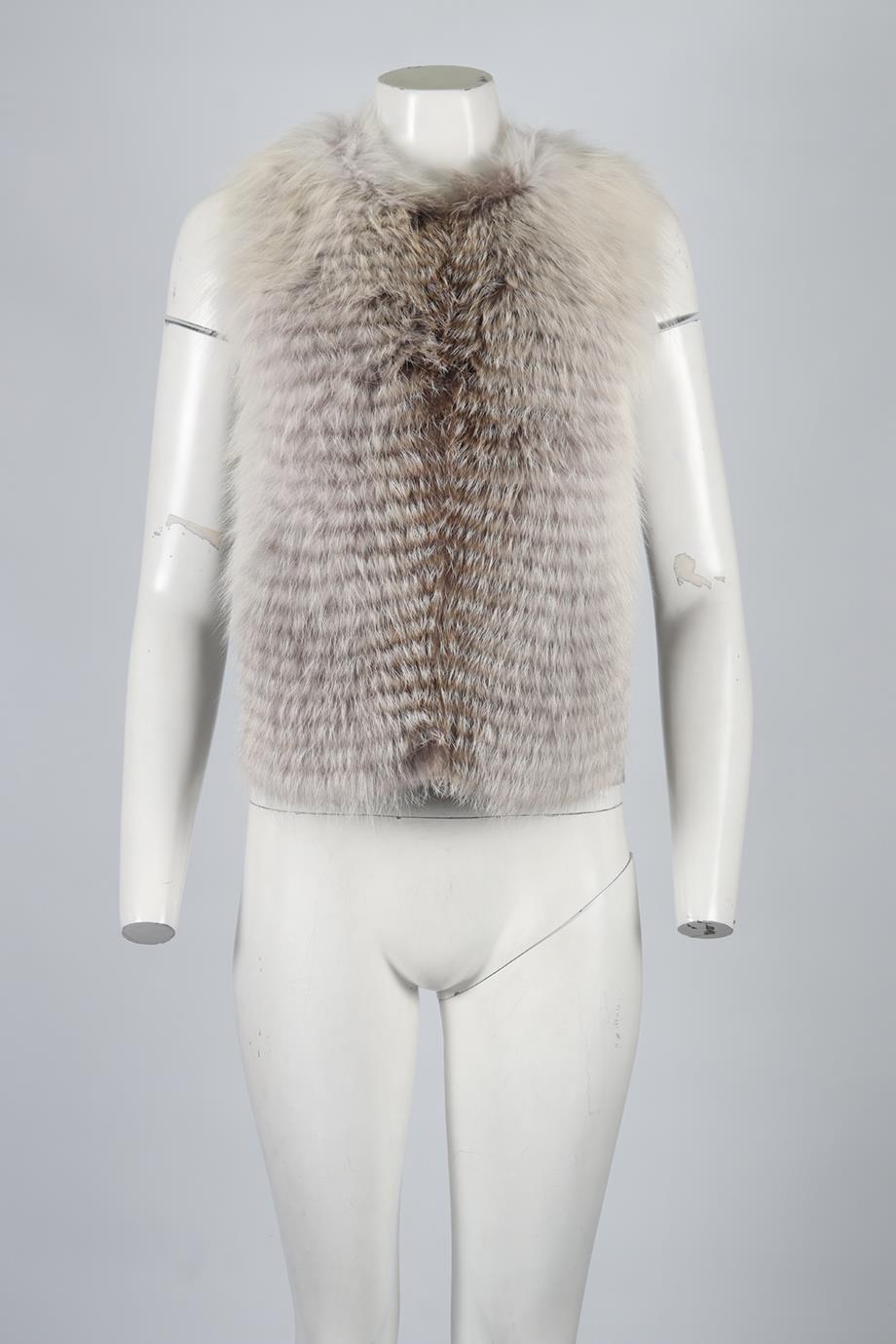 THE ROW FOX FUR AND WOOL GILET US 2 UK 6