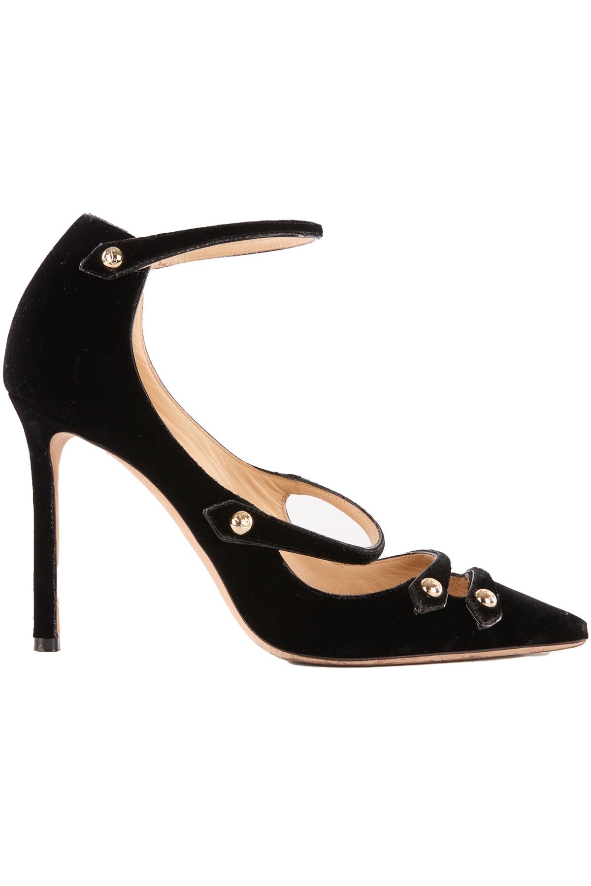 JIMMY CHOO BLACK VELVET PUMPS EU 39 UK 6 US 9