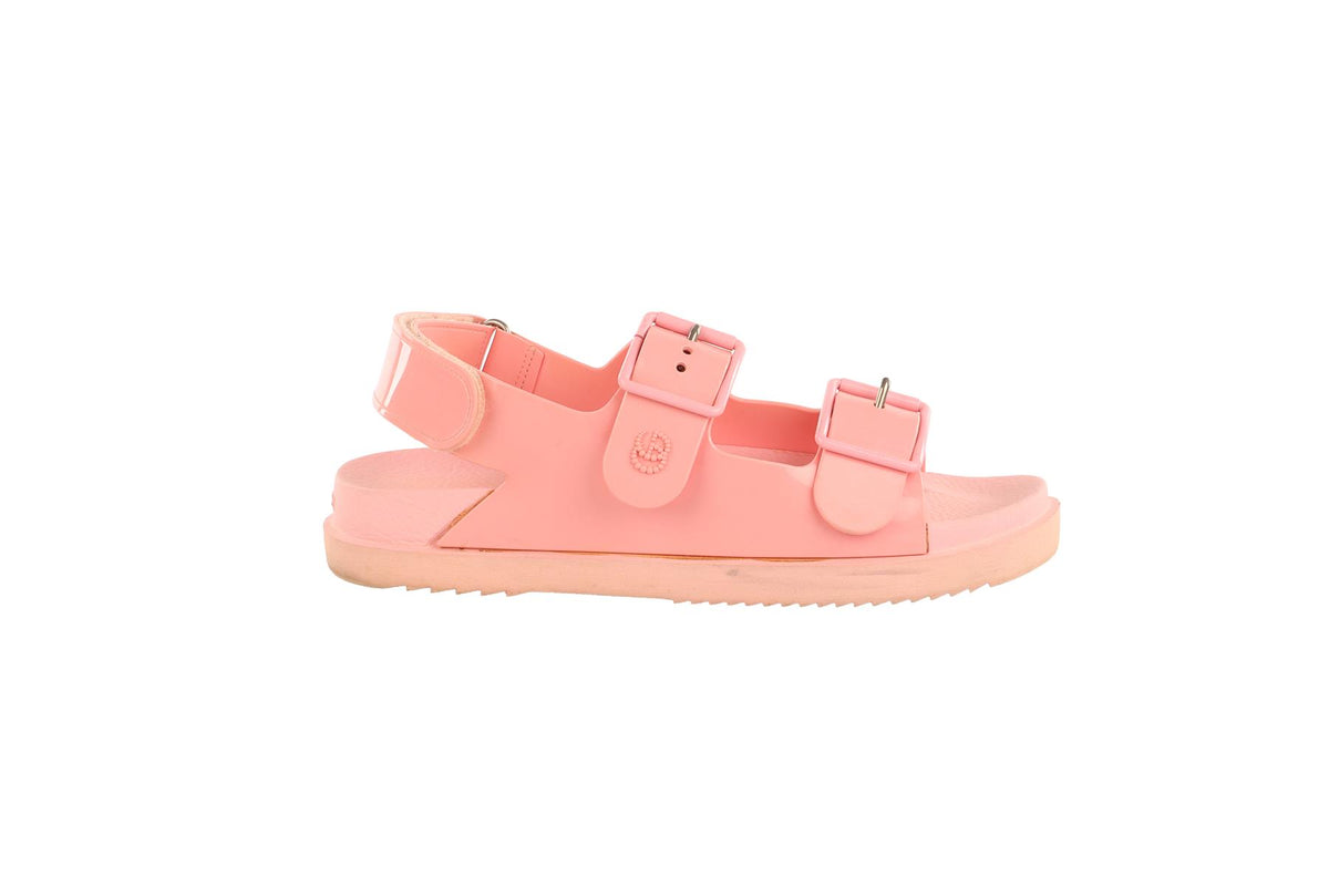 GUCCI PINK GG RUBBER SANDALS EU 38 UK 5