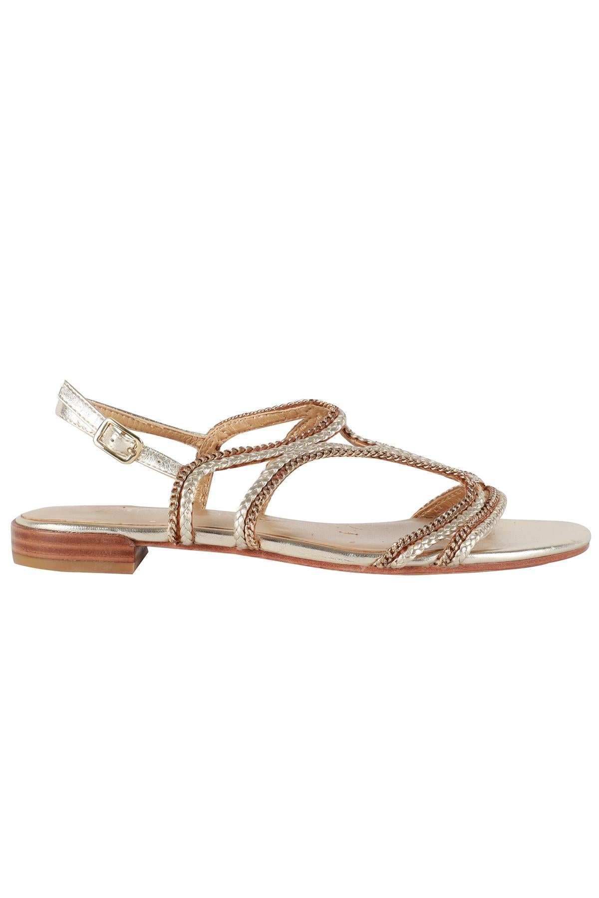 STUART WEITZMAN GOLD LEATHER SANDALS EU 37 UK 4 US 7