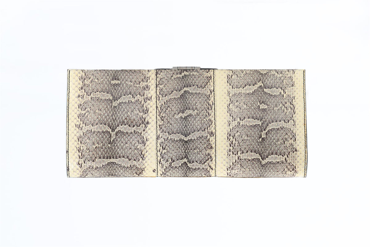 ROGER VIVIER BEIGE BELLE SNAKESKIN CLUTCH