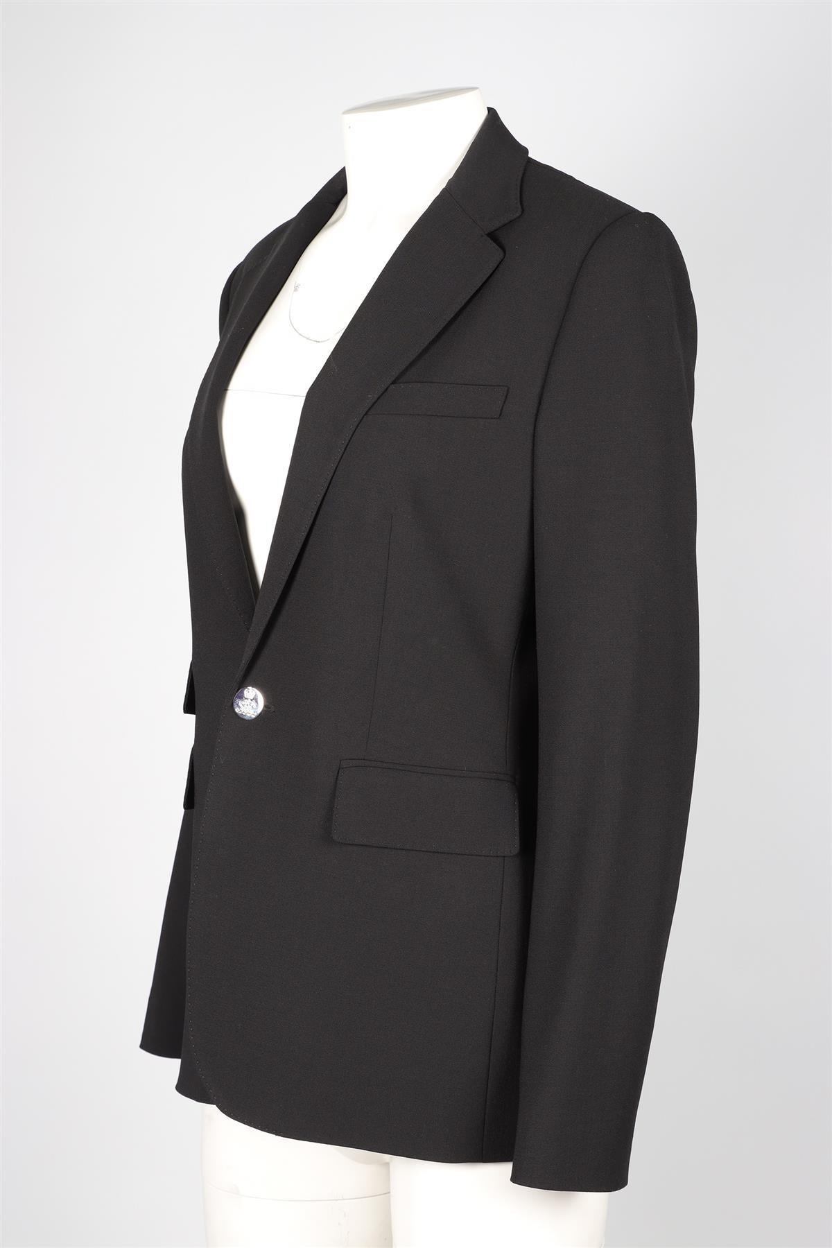 RALPH LAUREN PURPLE LABEL BLACK WOOL BLAZER US 8 UK 12