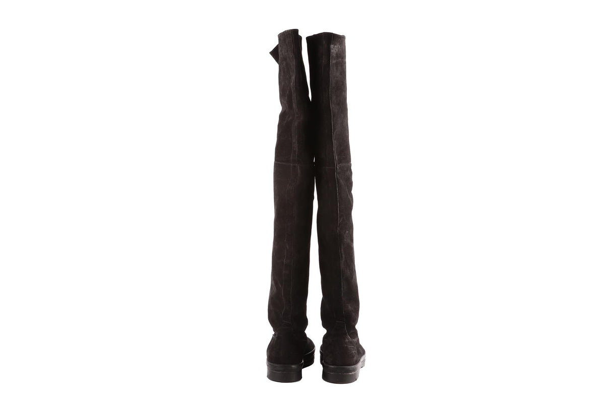BLACK SUEDE OVER THE KNEE BOOTS