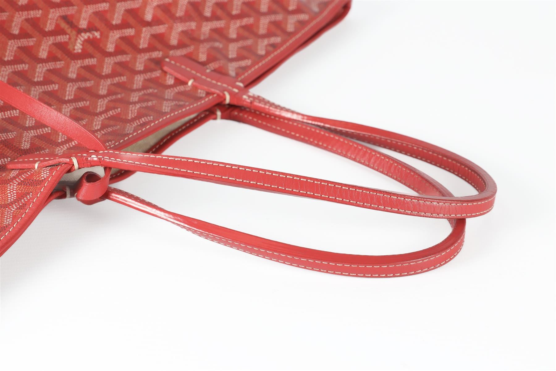 GOYARD RED 2011 SAINT LOUIS PM CANVAS TOTE BAG