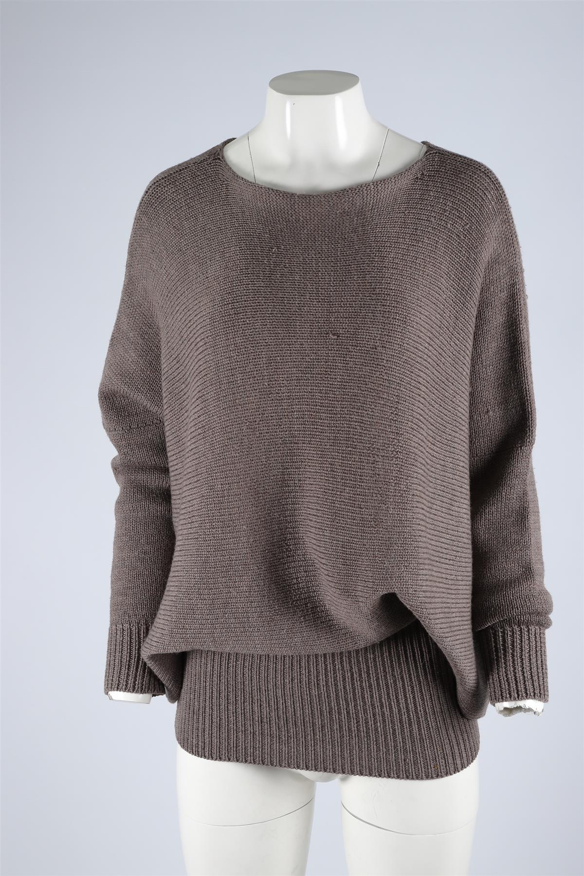 JOSEPH TRICOT TAUPE WOOL SWEATER SMALL