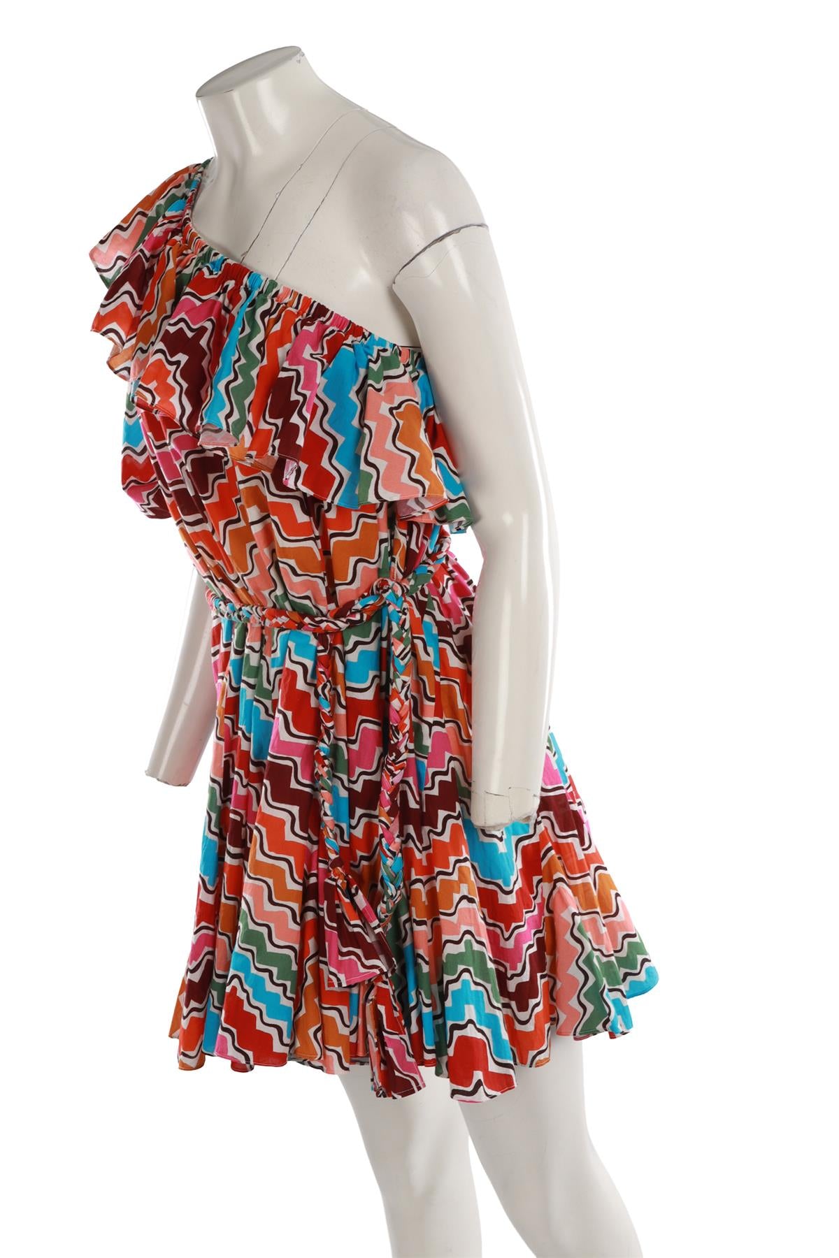RHODE MULTI COTTON MINI DRESS SMALL