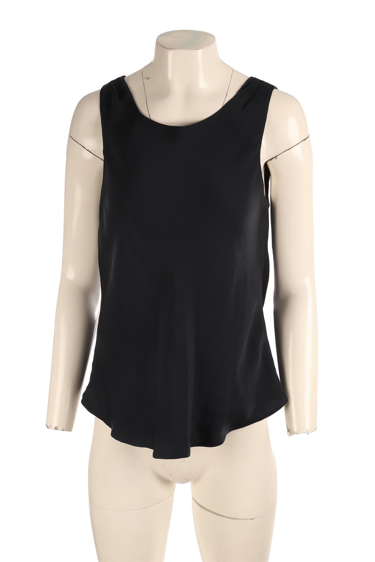GIORGIO ARMANI NAVY SILK TOP IT 44 UK 12