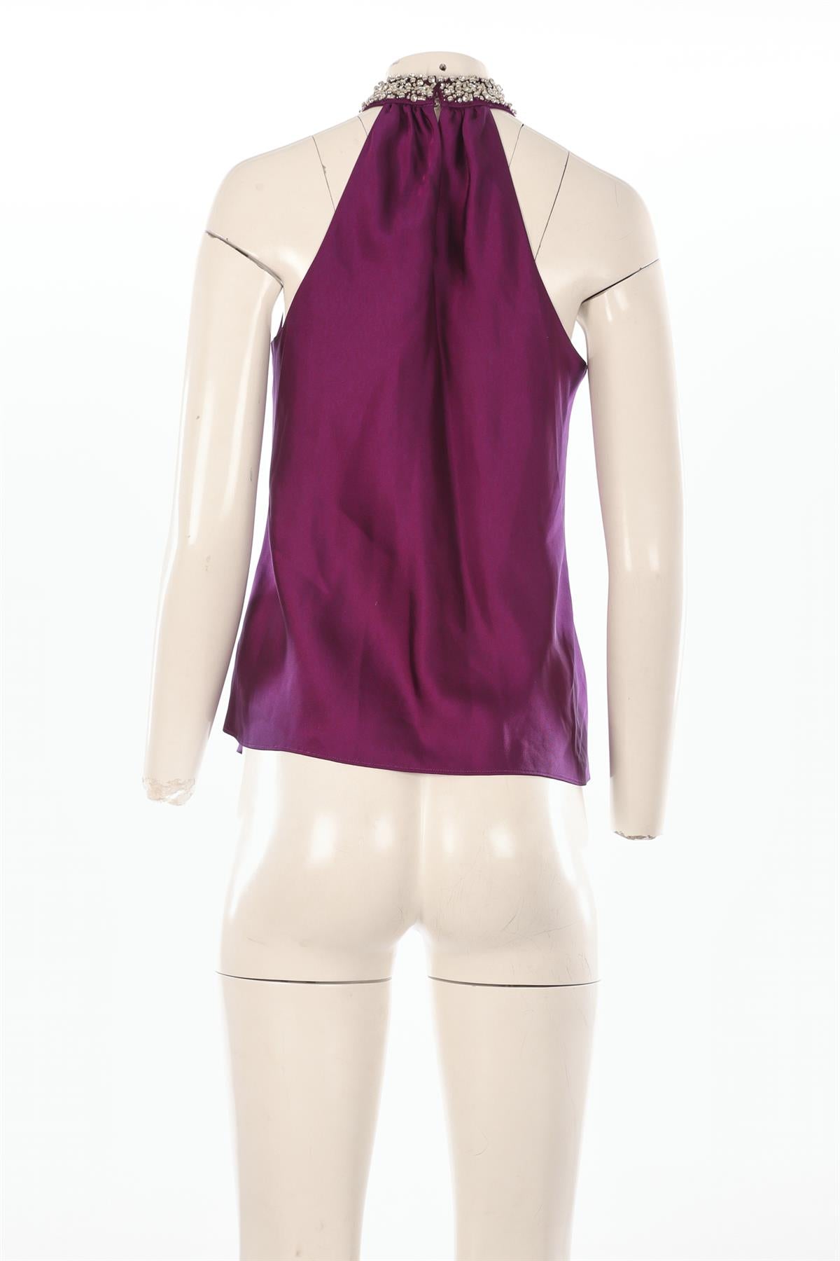 SIMKHAI PURPLE SATIN TOP XSMALL