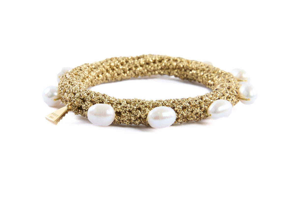 LUCY FOLK GOLD PEARL DIVER BRACELET
