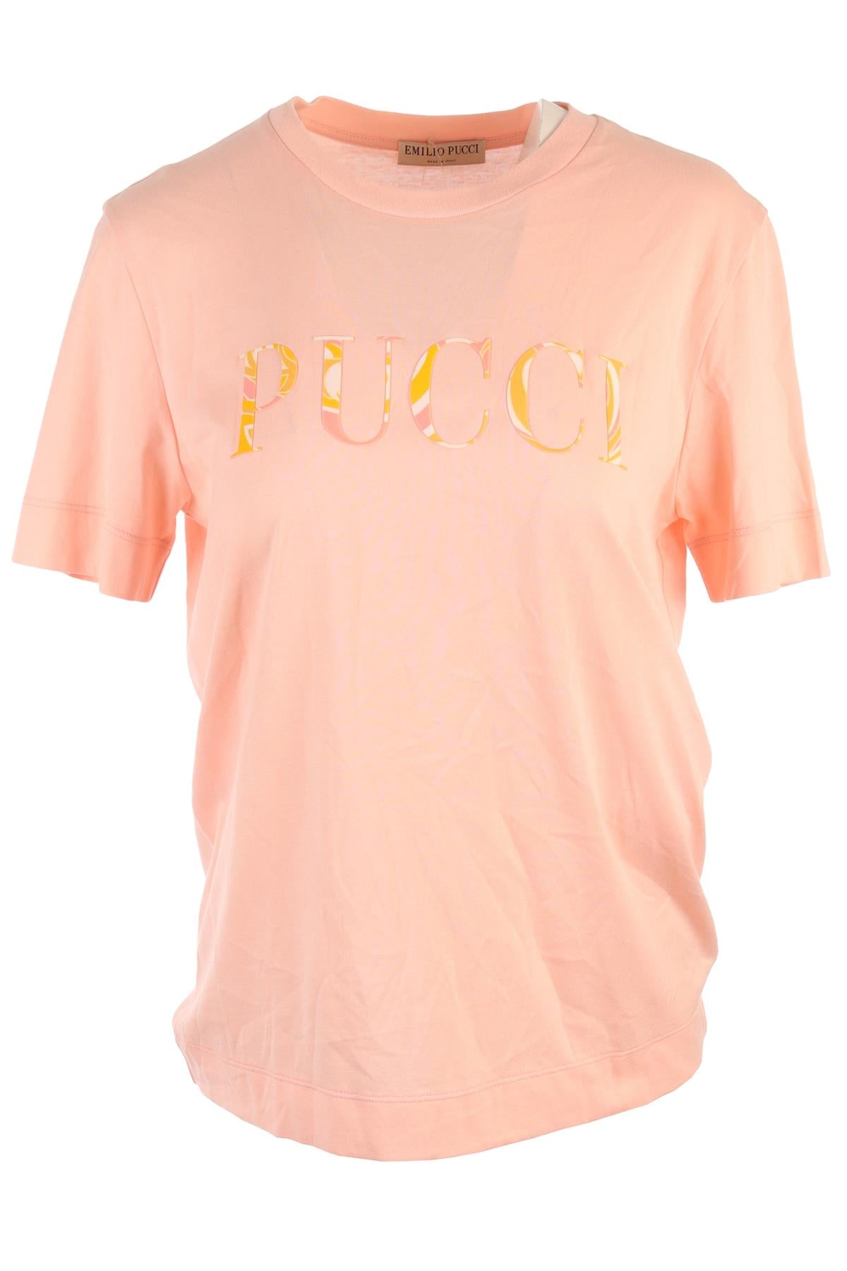 EMILIO PUCCI PINK COTTON T-SHIRT MEDIUM