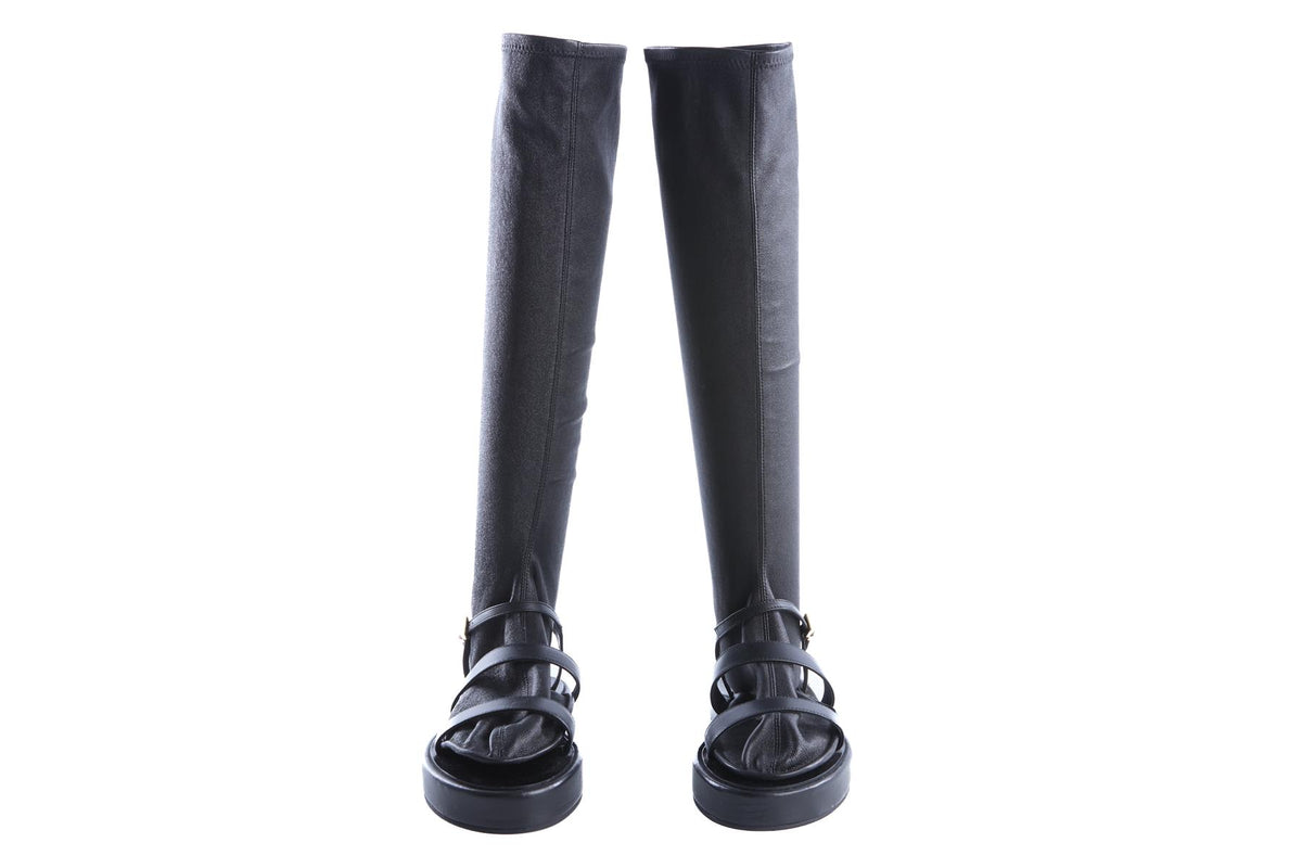 LA COLLECTION BLACK LEATHER SOCK SANDALS EU 38.5 UK 5.5 US 8.5