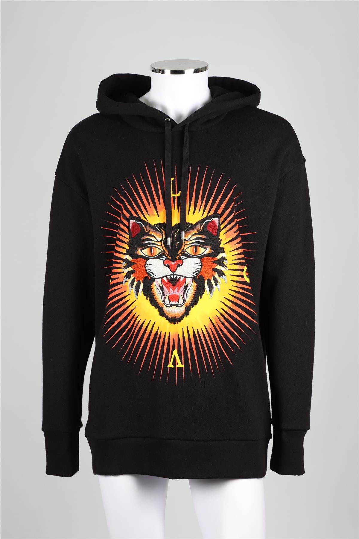 GUCCI BLACK MEN'S COTTON HOODIE LARGE