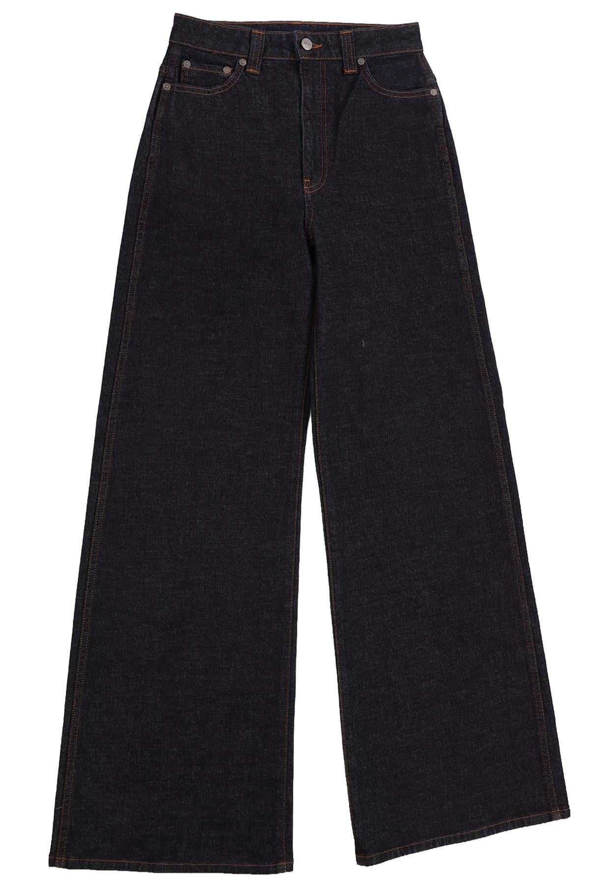 KHAITE BLUE HIGH RISE WIDE LEG JEANS W27.5 UK 8-10