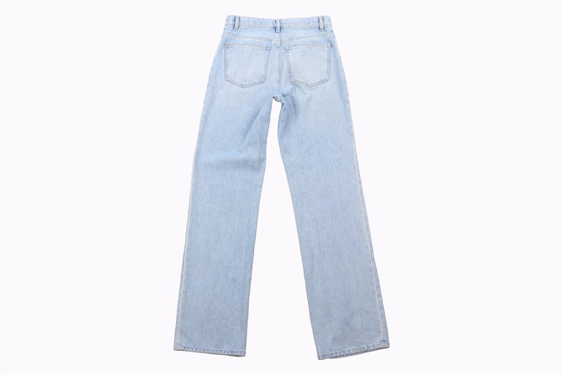 CHANEL BLUE 2024 HIGH RISE STRAIGHT LEG JEANS FR 36 UK 8