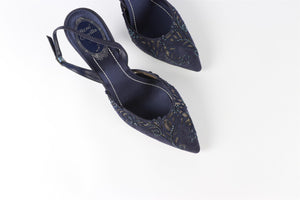 RENÉ  CAOVILLA BLUE SUEDE SLINGBACK PUMPS EU 37 UK 4 US 7