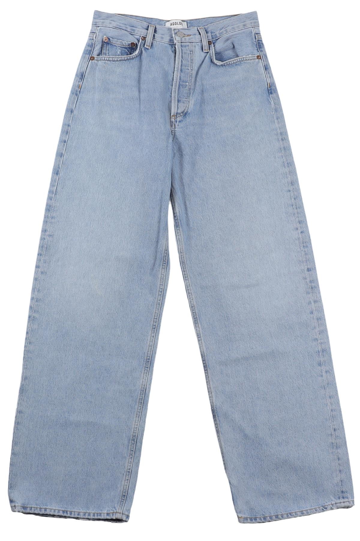 AGOLDE BLUE HIGH RISE WIDE LEG JEANS W24 UK 6