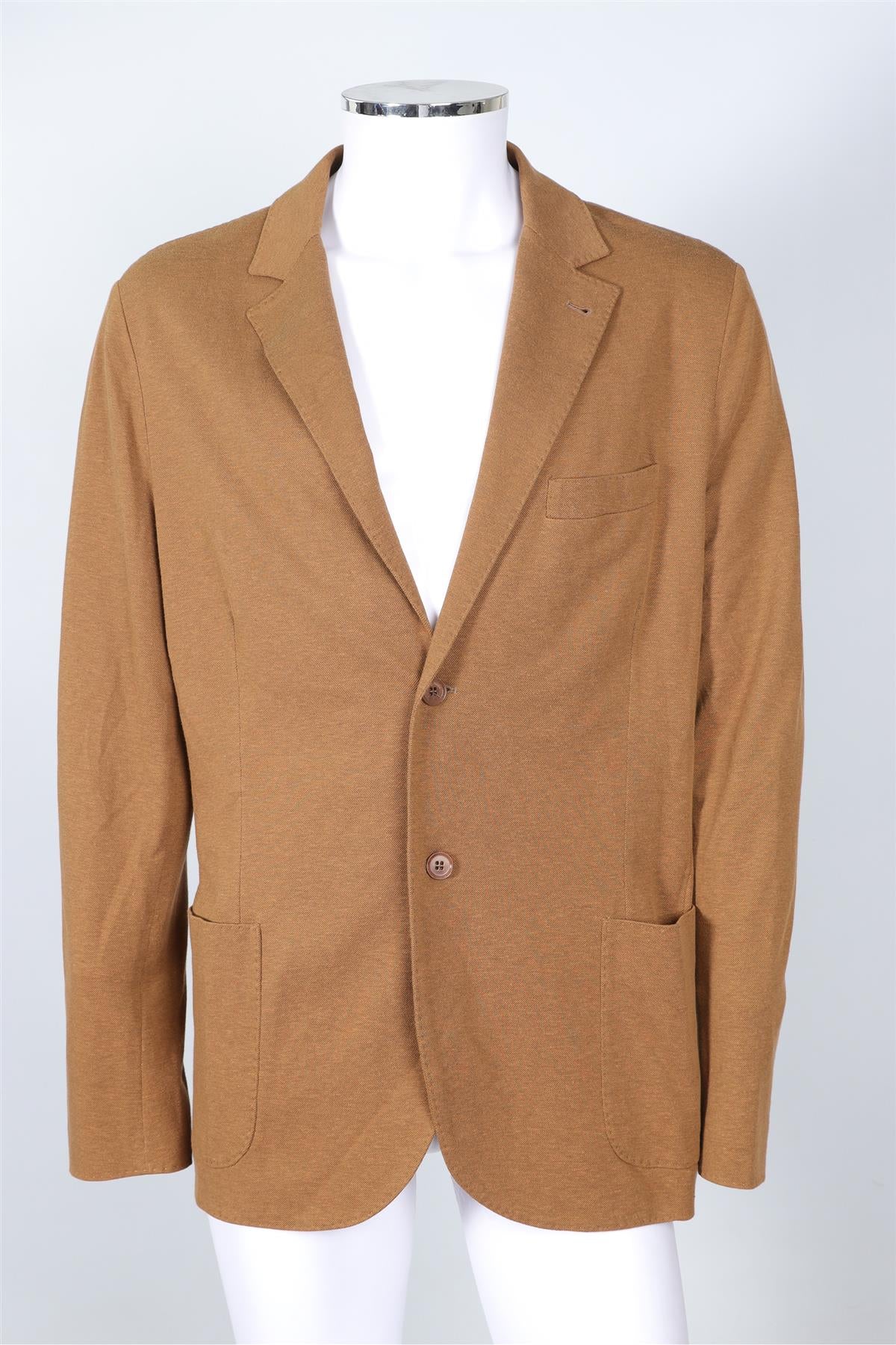 LORO PIANA BROWN MEN'S COTTON BLAZER IT 56 UK 46