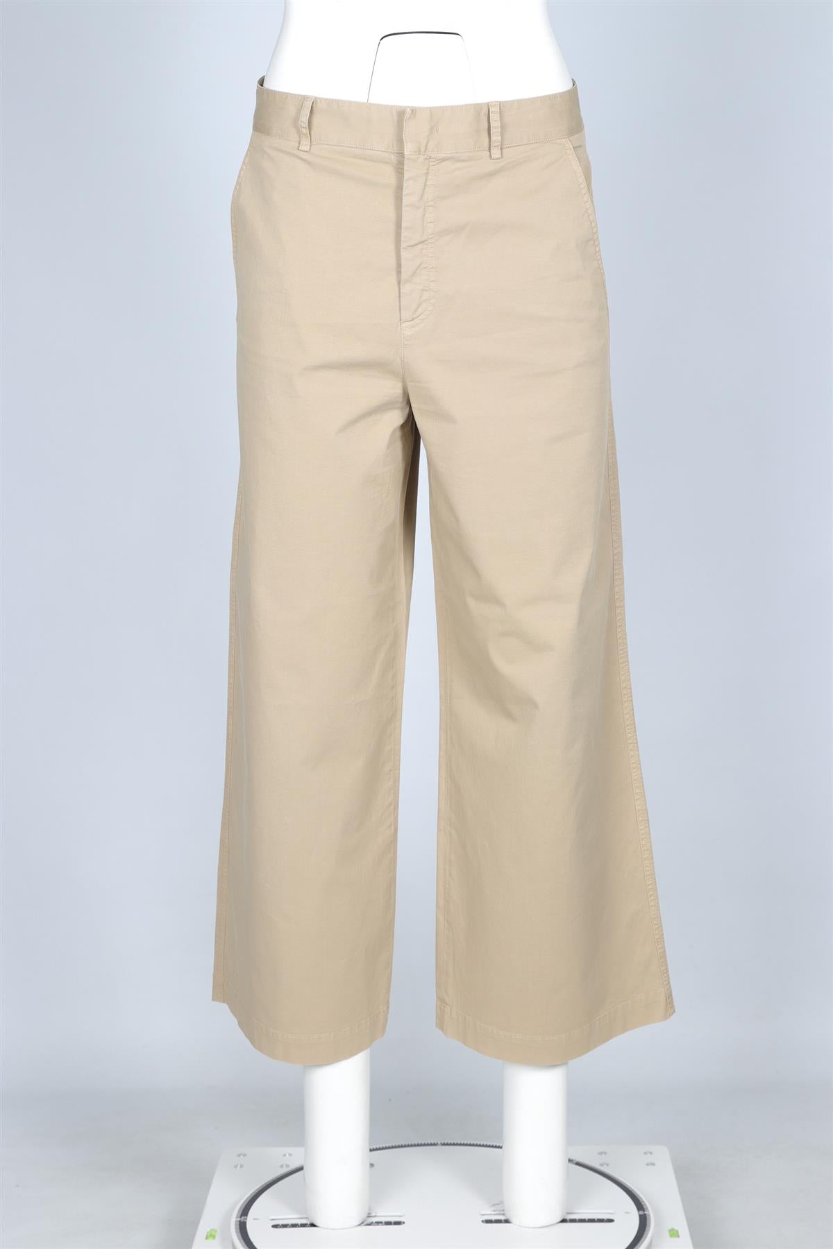 RED VALENTINO BEIGE COTTON WIDE LEG TROUSERS FR 42 UK 14