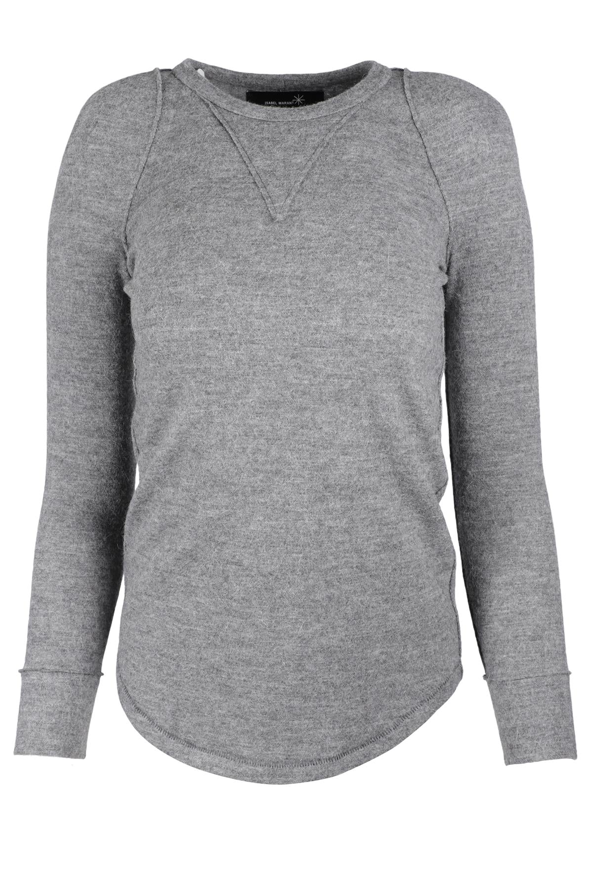 ISABEL MARANT GREY WOOL TOP UK 8