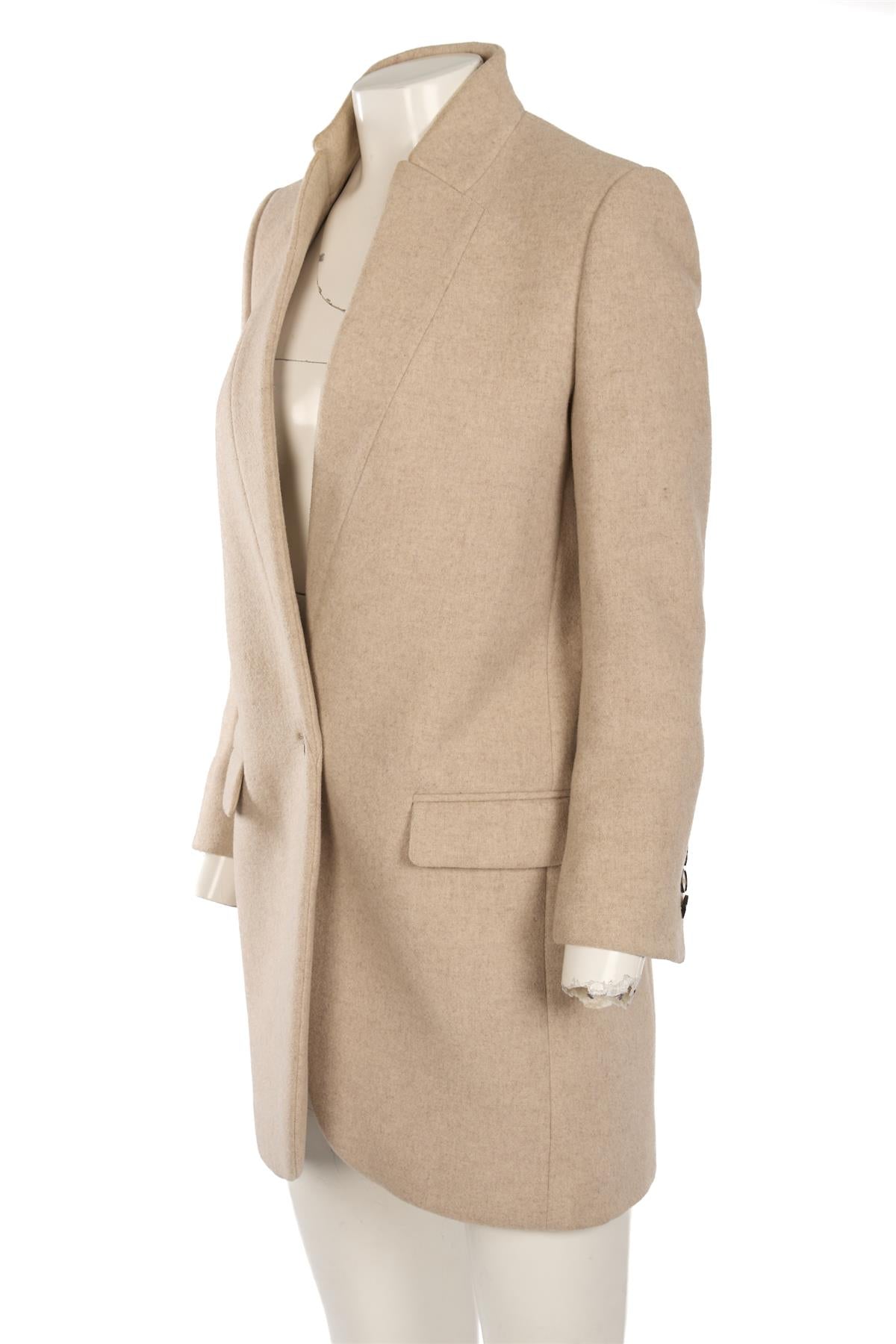 STELLA MCCARTNEY BEIGE WOOL COAT IT 38 UK 6
