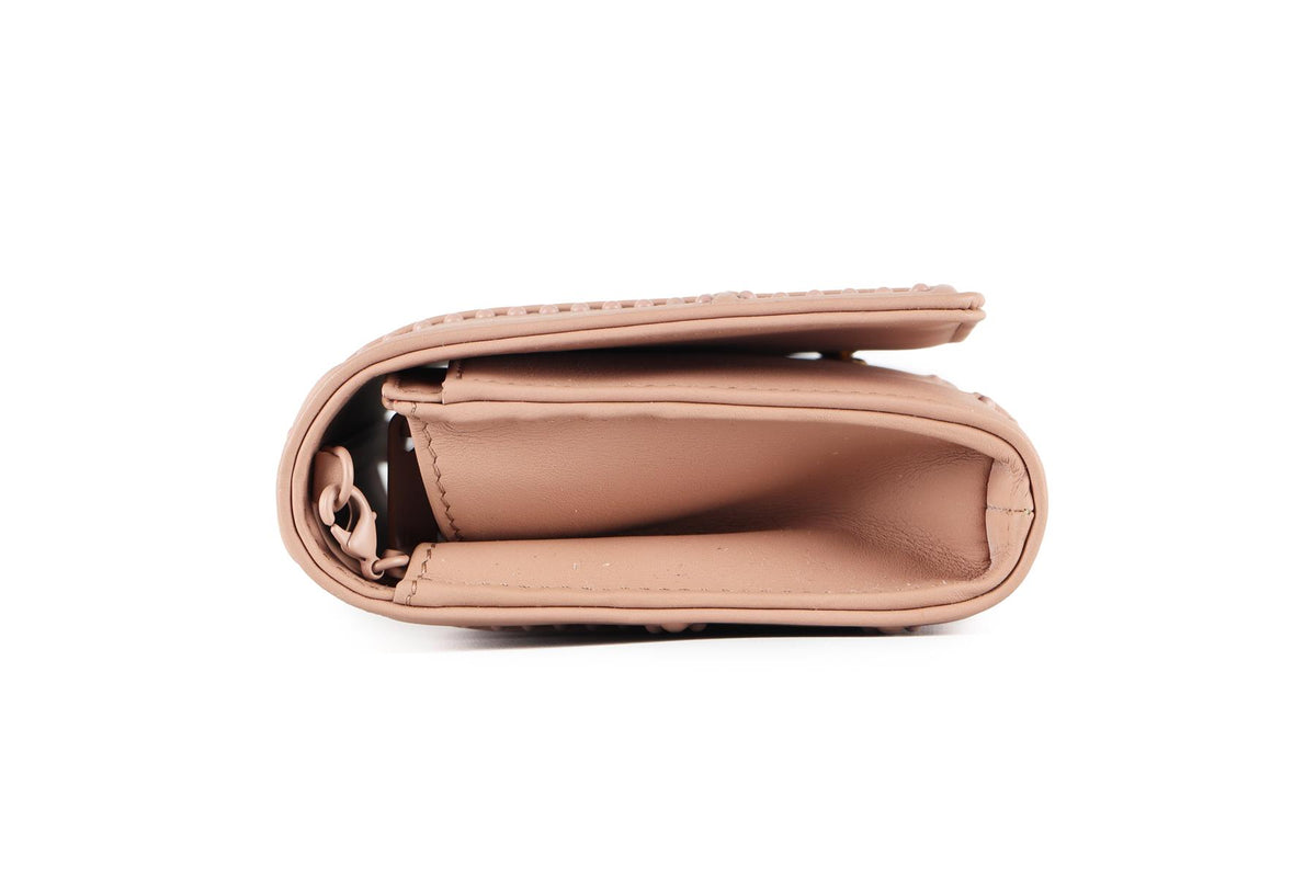 CHRISTIAN DIOR PINK DIORAMA CROISIERE LEATHER WALLET ON CHAIN