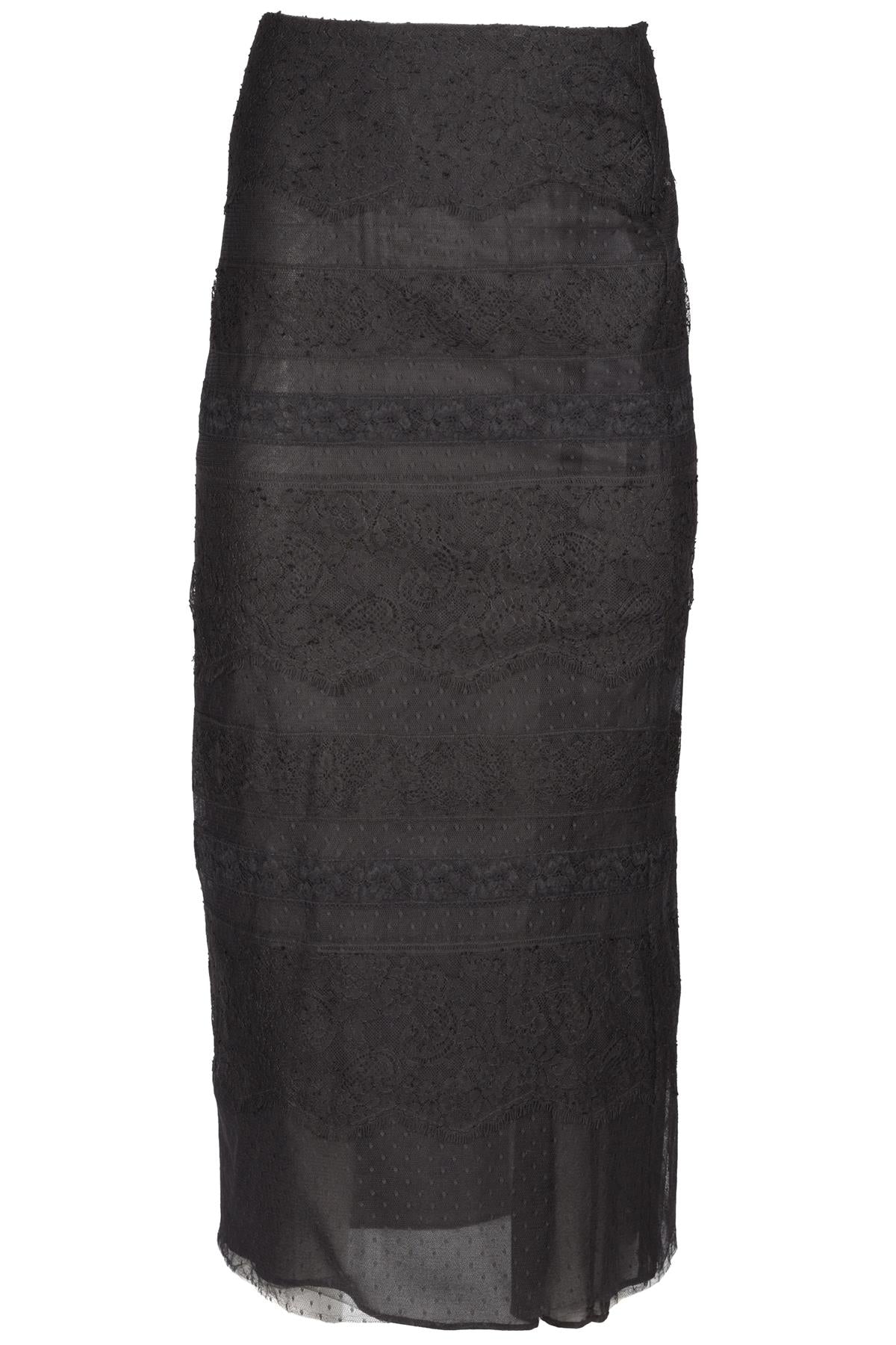 VALENTINO BLACK LACE MAXI SKIRT IT 42 UK 10