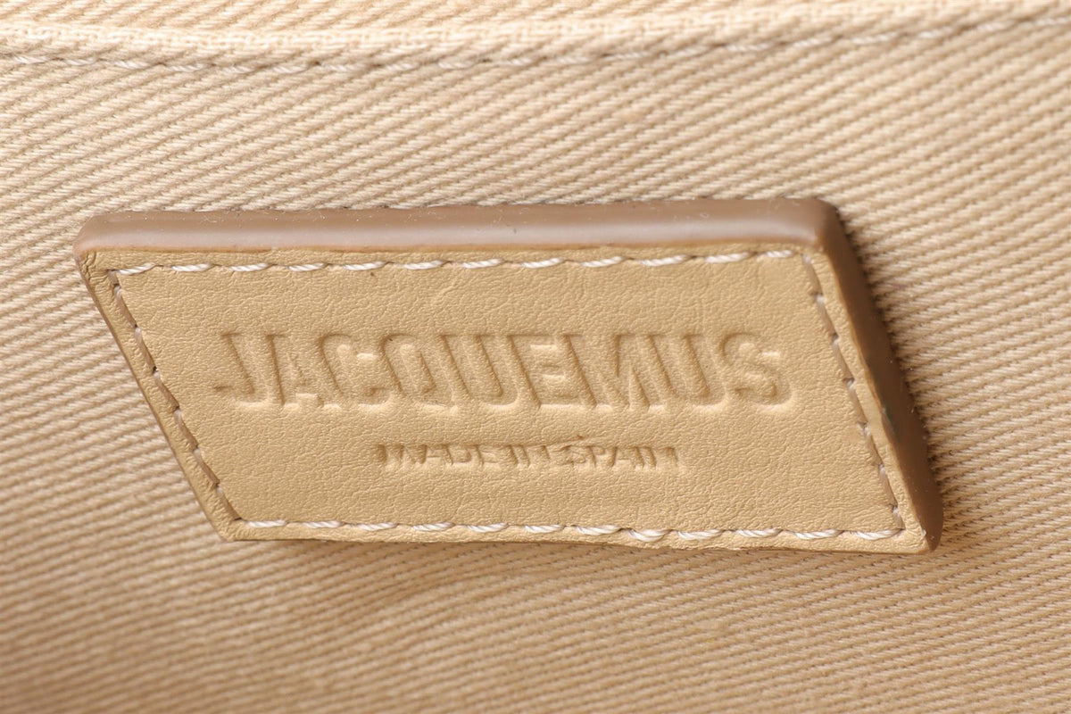 JACQUEMUS WHITE LE SAC RIVIERA LEATHER SHOULDER BAG