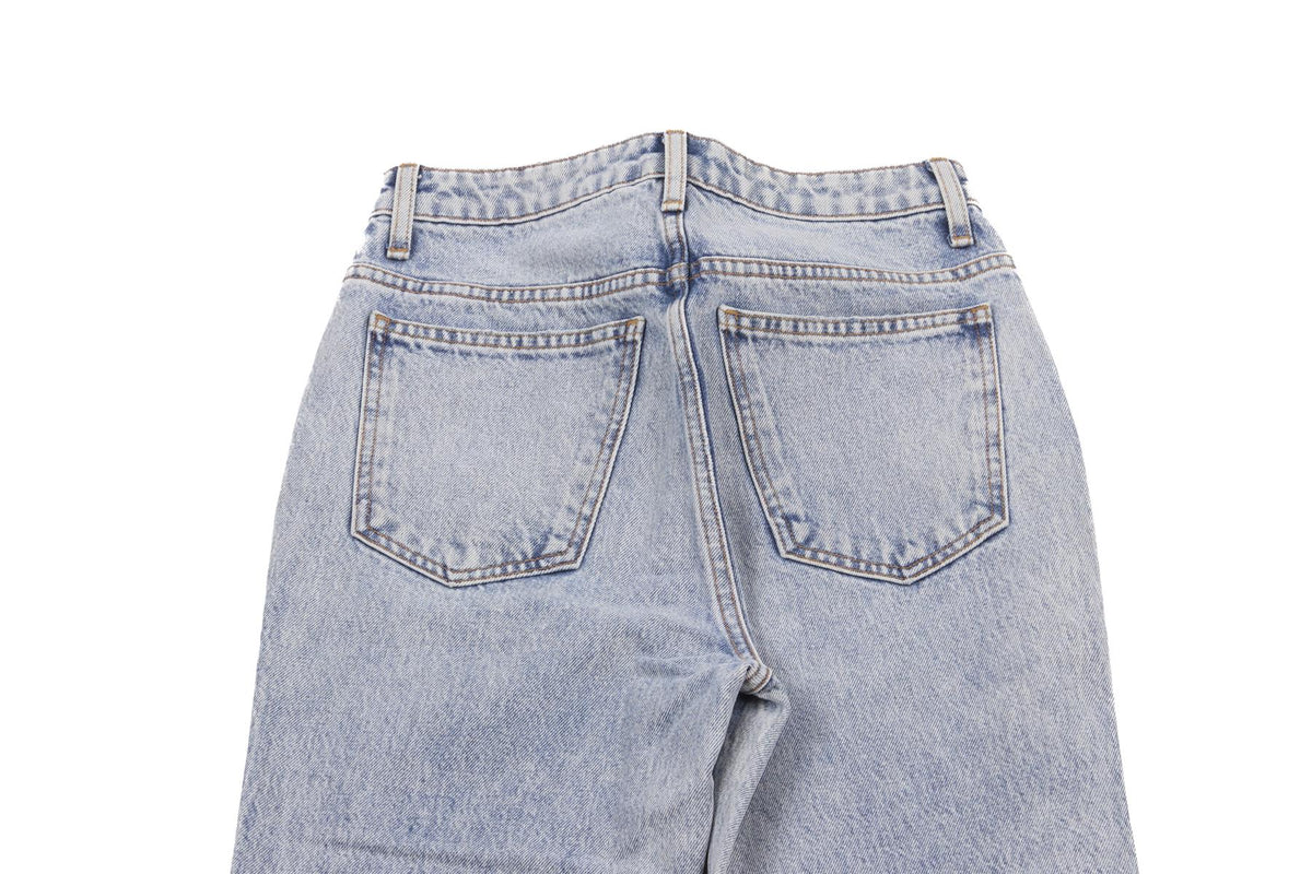 KHAITE BLUE DARIA HIGH RISE STRAIGHT LEG JEANS UK 8-10
