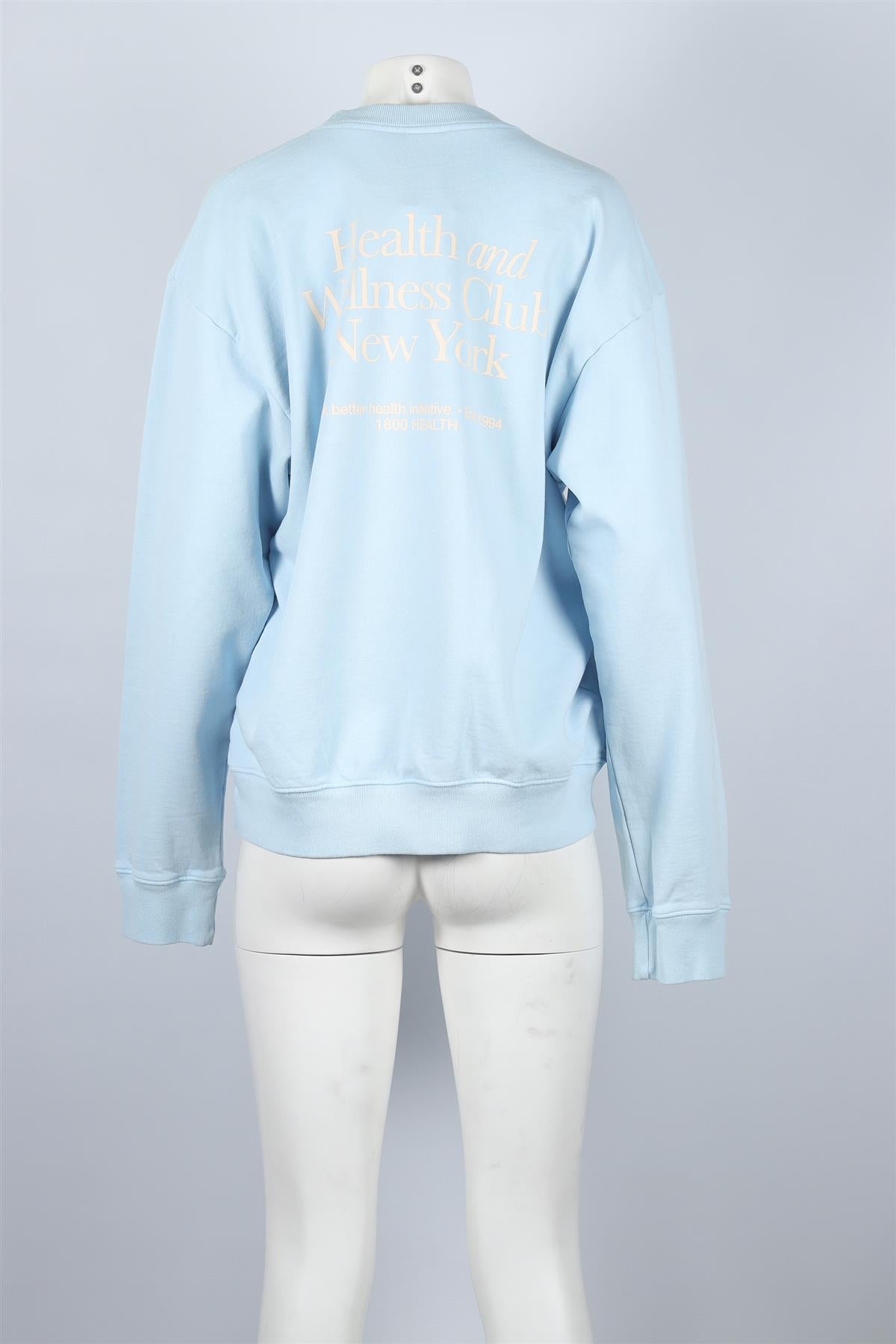 SPORTY & RICH BLUE COTTON SWEATSHIRT MEDIUM