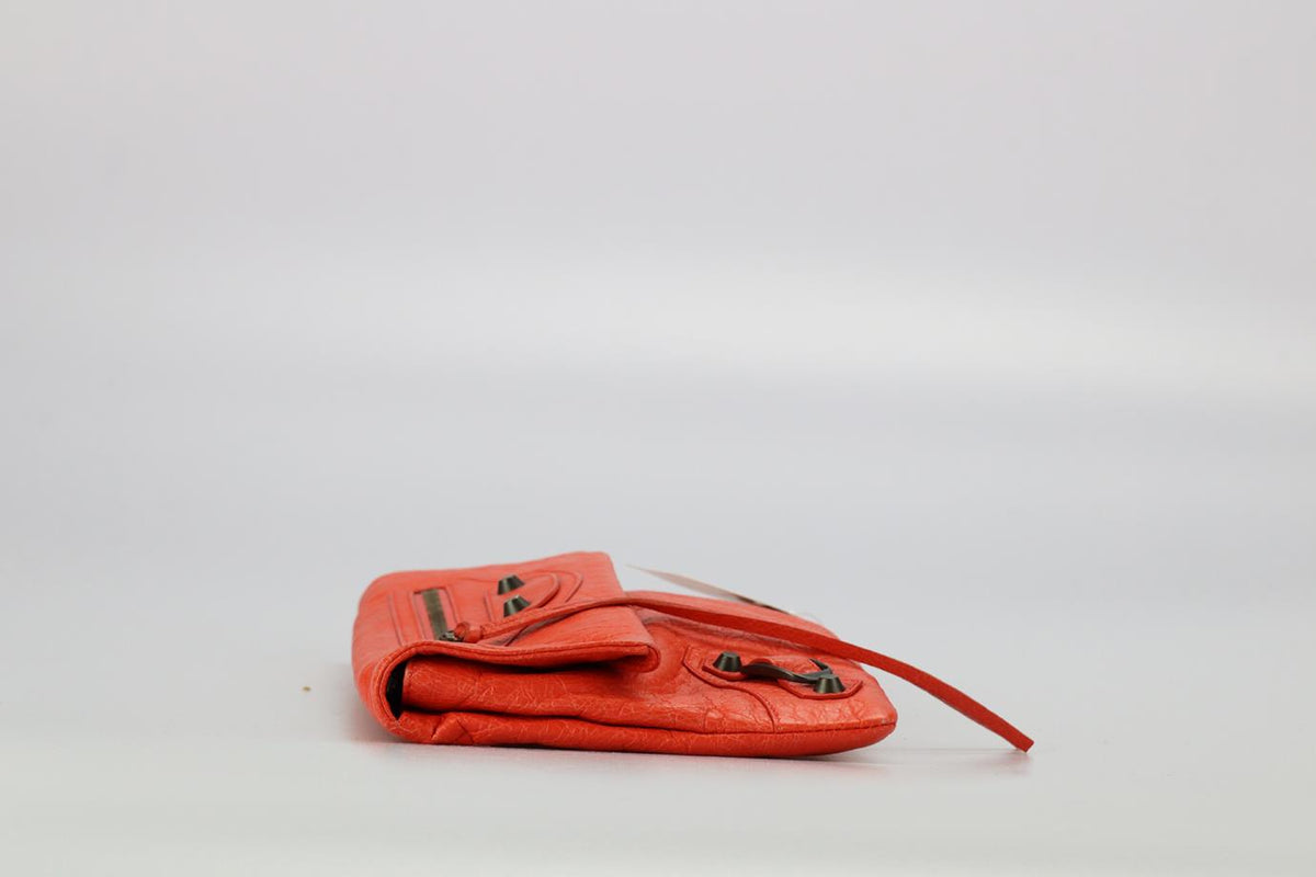 BALENCIAGA MOTORCROSS LEATHER CLUTCH