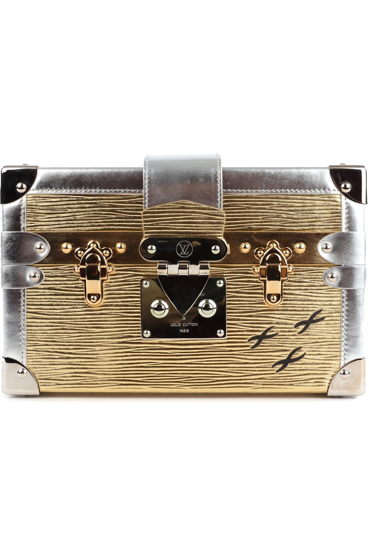 LOUIS VUITTON GOLD 2017 PETITE MALLE EPI LEATHER CLUTCH
