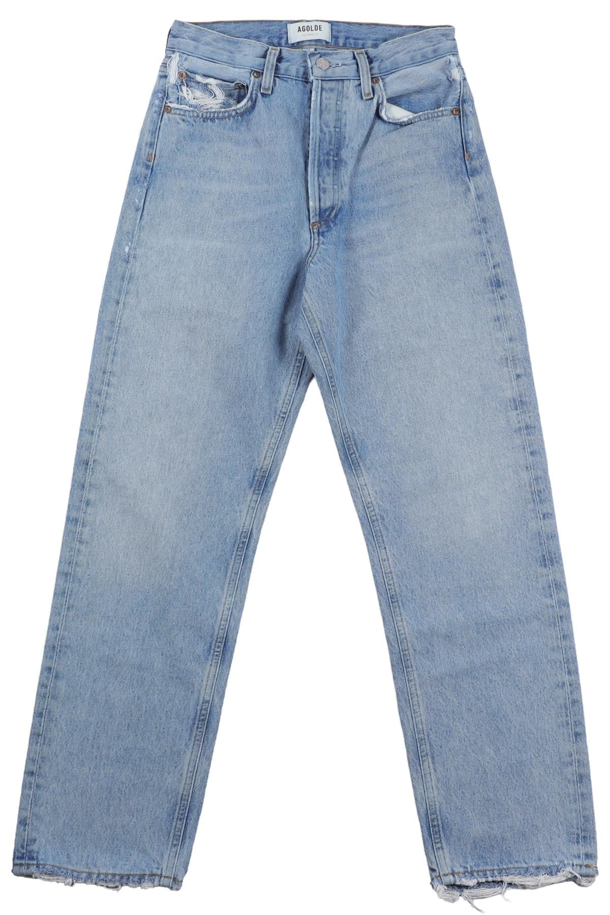 AGOLDE BLUE HIGH RISE STRAIGHT LEG JEANS W24 UK 6