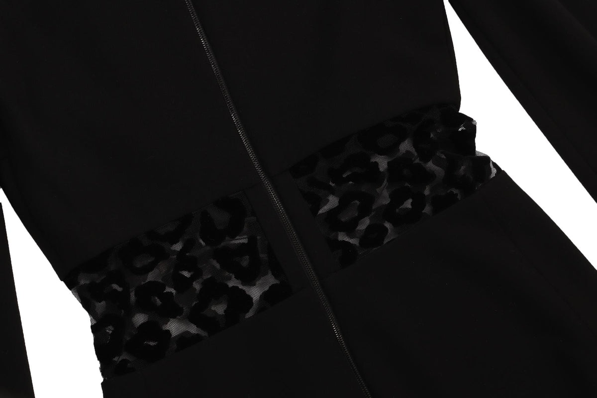 MUGLER BLACK CREPE MIDI DRESS FR 36 UK 8