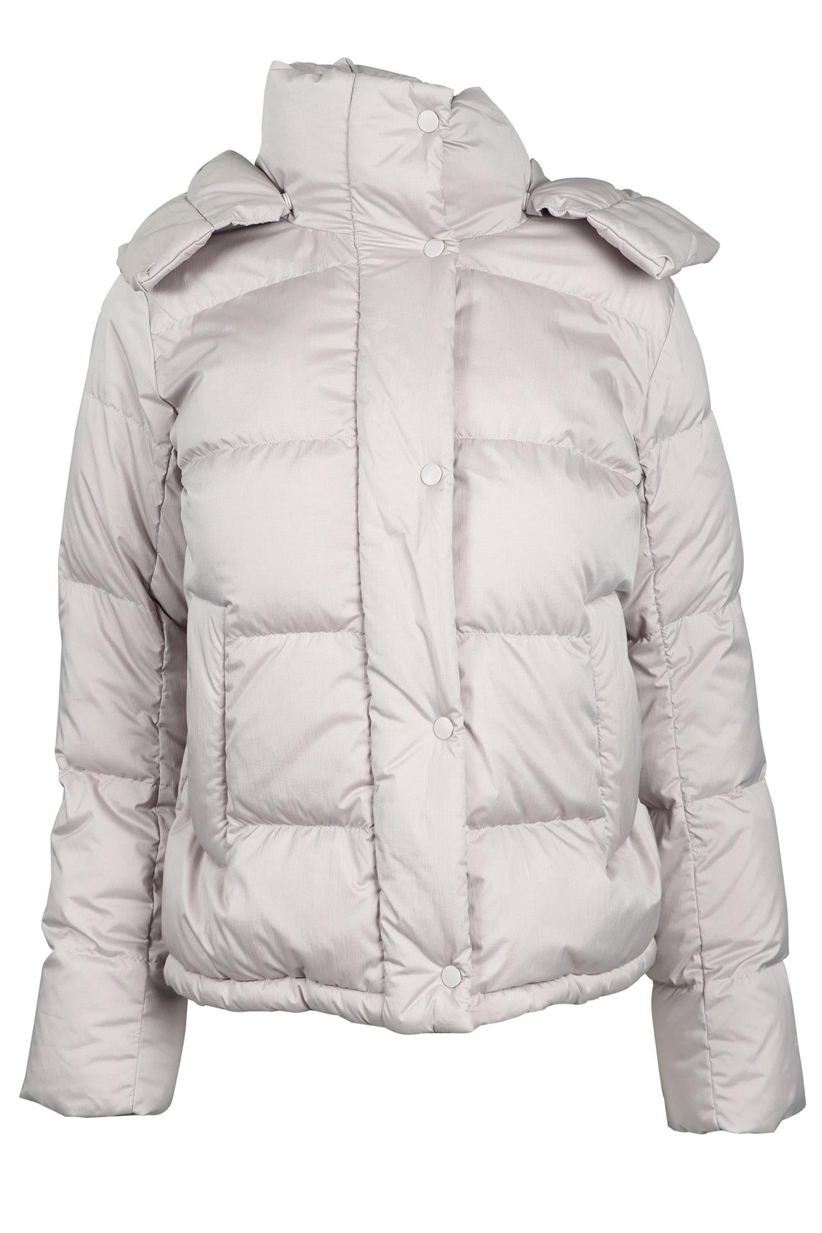 LULULEMON GREY PADDED SHELL DOWN JACKET UK 6