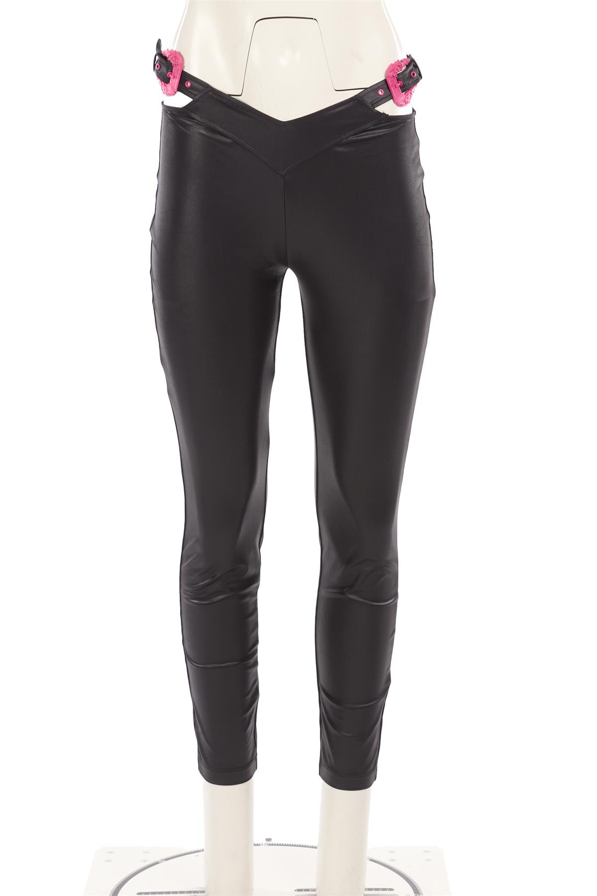 VERSACE JEANS COUTURE BLACK JERSEY LEGGINGS IT 44 UK 12