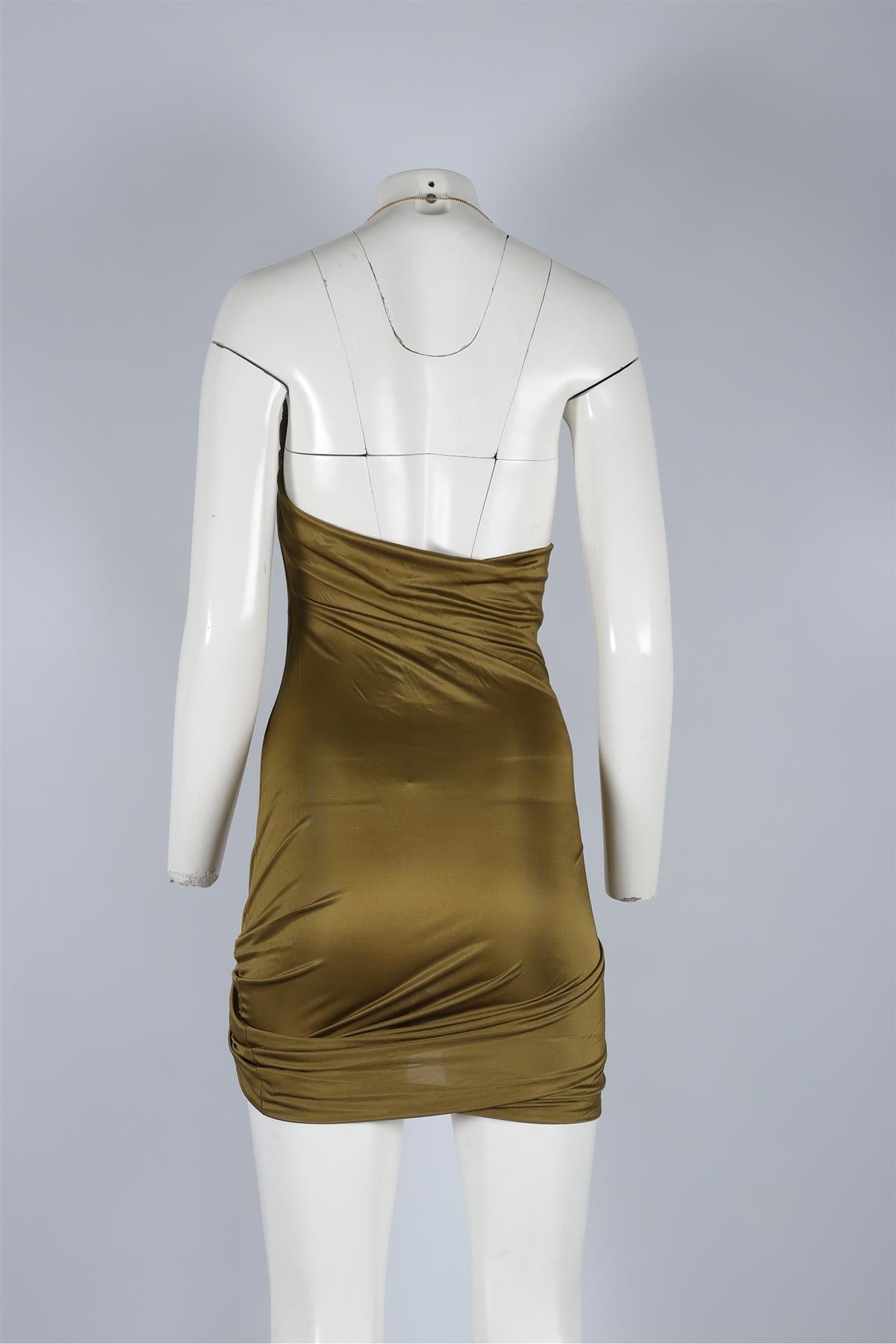 ATLEIN GREEN JERSEY MINI DRESS SMALL