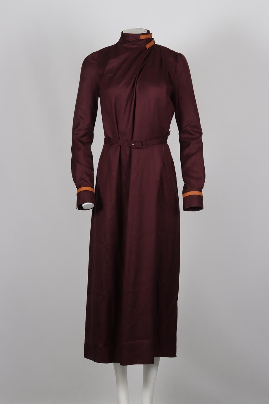 GABRIELLA HEARST BELTED SILK MIDI DRESS IT 40 UK 8