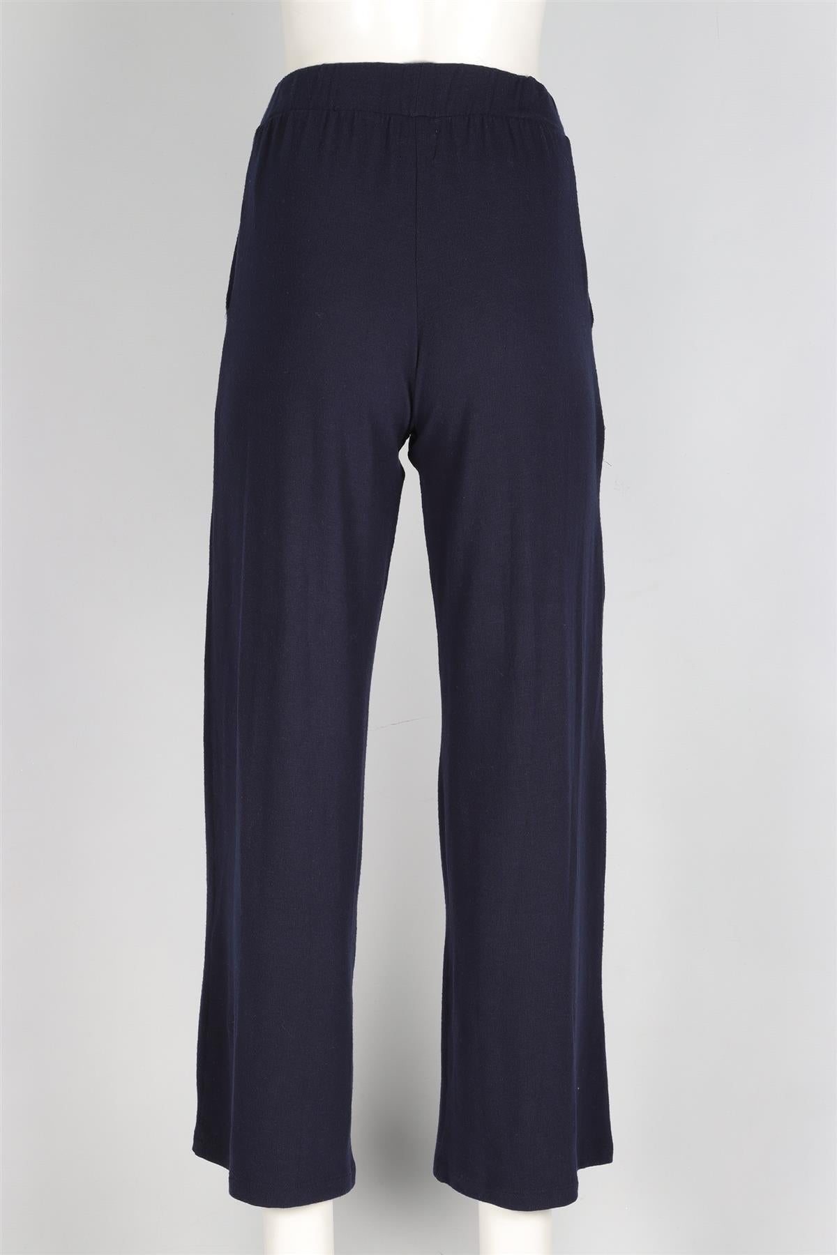 LESET NAVY JERSEY WIDE LEG PANTS XSMALL