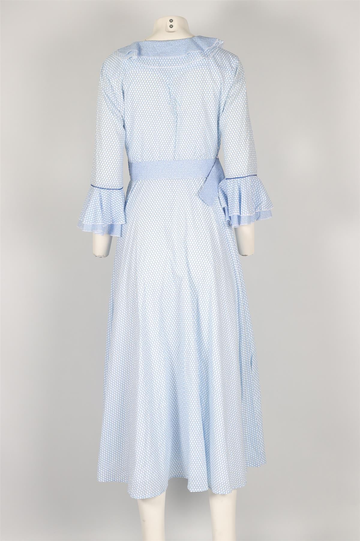 GÜL HÜRGEL BLUE COTTTON MAXI DRESS MEDIUM